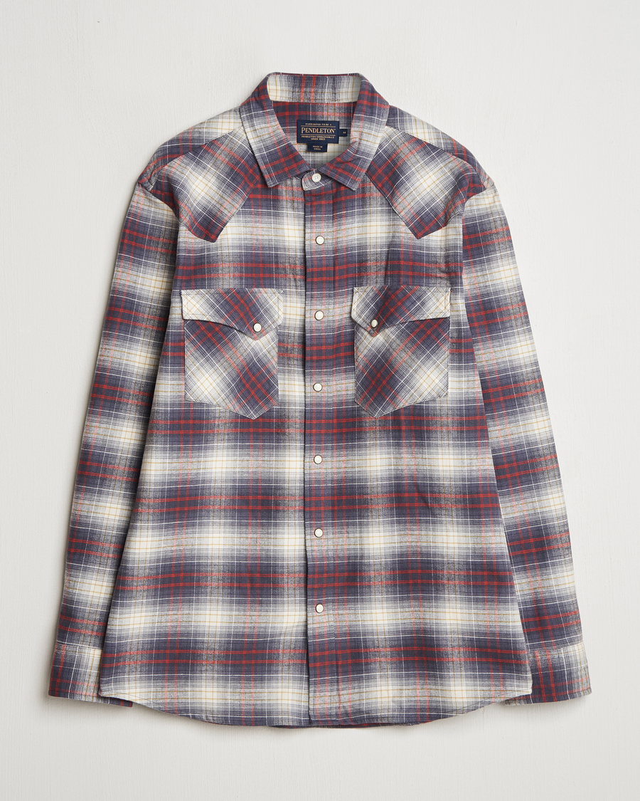 Herr | Skjortor | Pendleton | Wyatt Flannel Shirt Navy Plaid