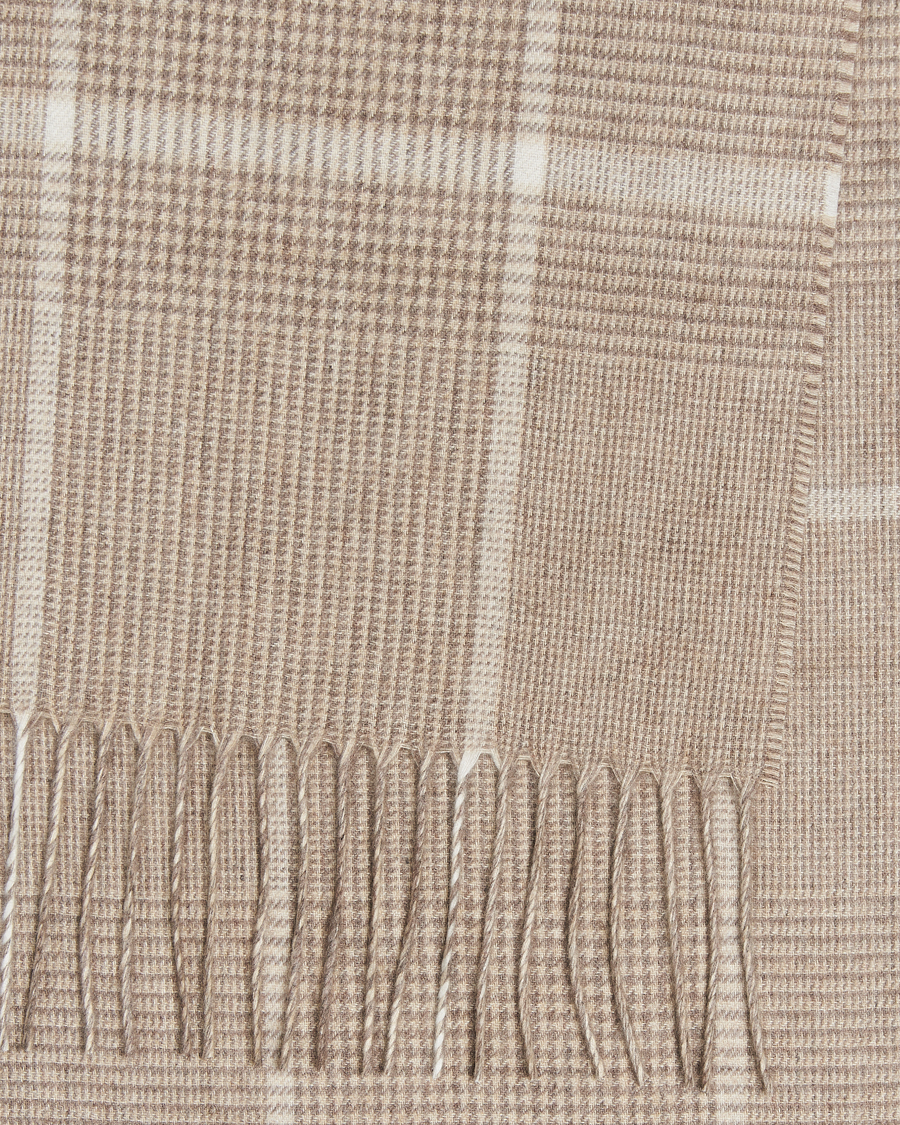 Herr | Piacenza Cashmere Cashmere/Silk Overcheck Scarf Beige | Piacenza Cashmere | Cashmere/Silk Overcheck Scarf Beige
