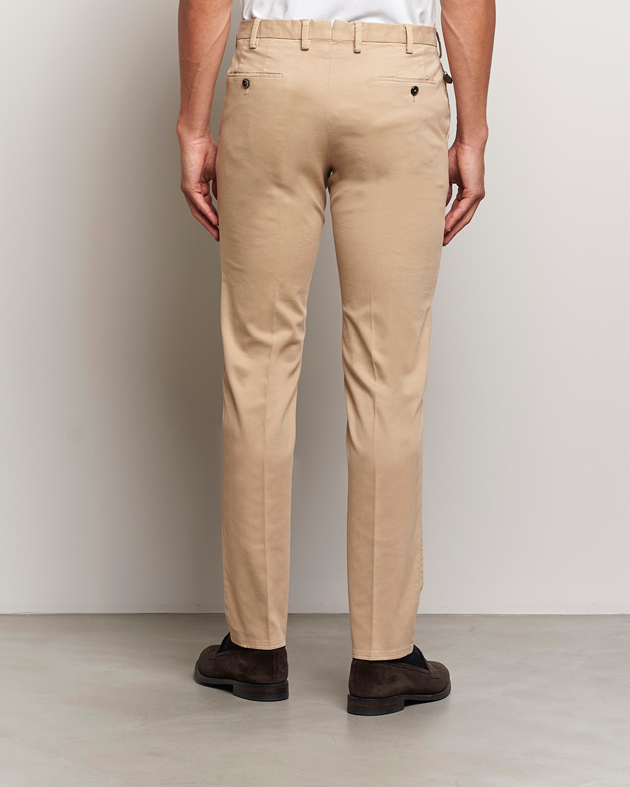Herr | Byxor | PT01 | Slim Fit Pleated Cotton Trousers Beige