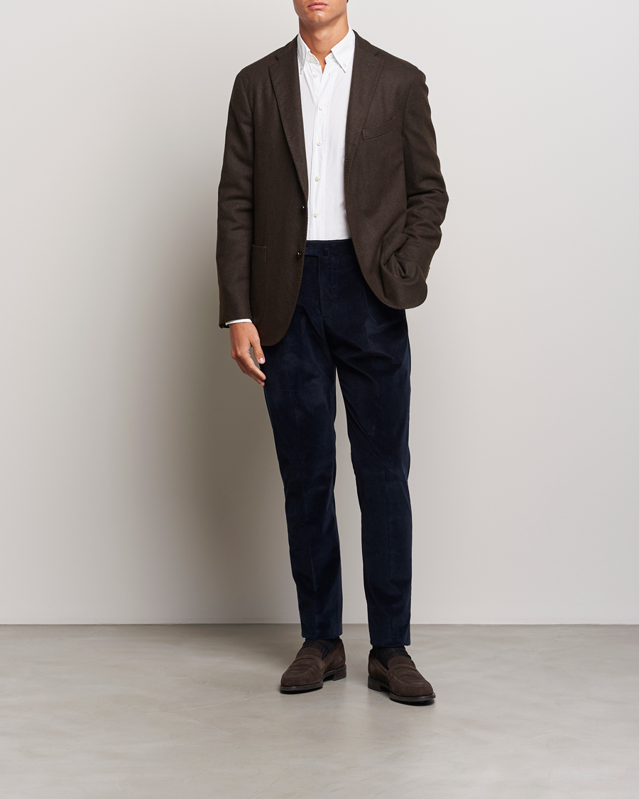Herr | Byxor | PT01 | Slim Fit Corduroy Trousers Navy