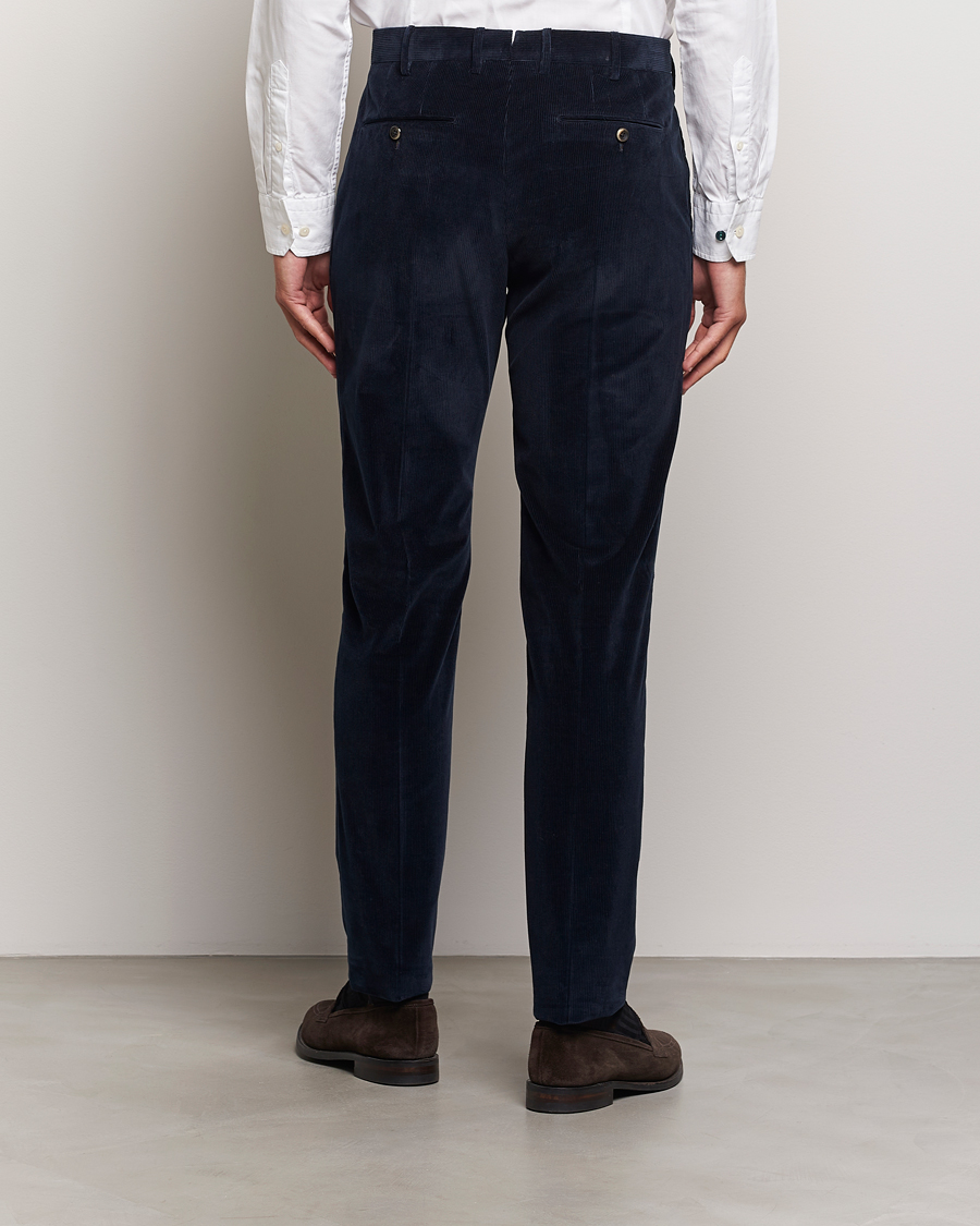 Herr | Byxor | PT01 | Slim Fit Corduroy Trousers Navy