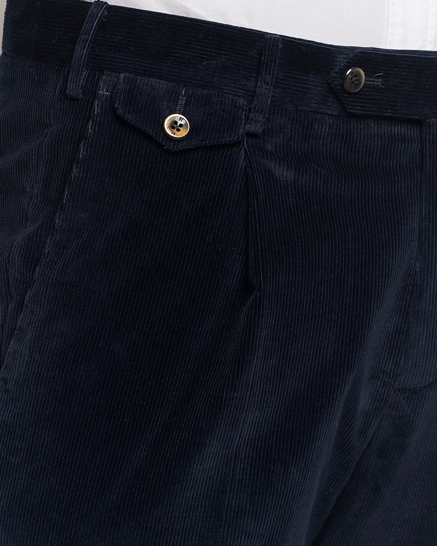 Herr | Byxor | PT01 | Slim Fit Corduroy Trousers Navy