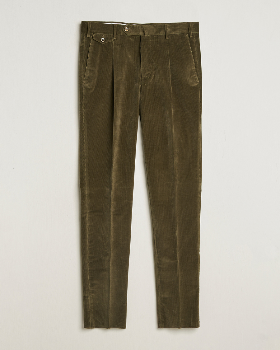 Herr | Byxor | PT01 | Slim Fit Corduroy Trousers Dark Green