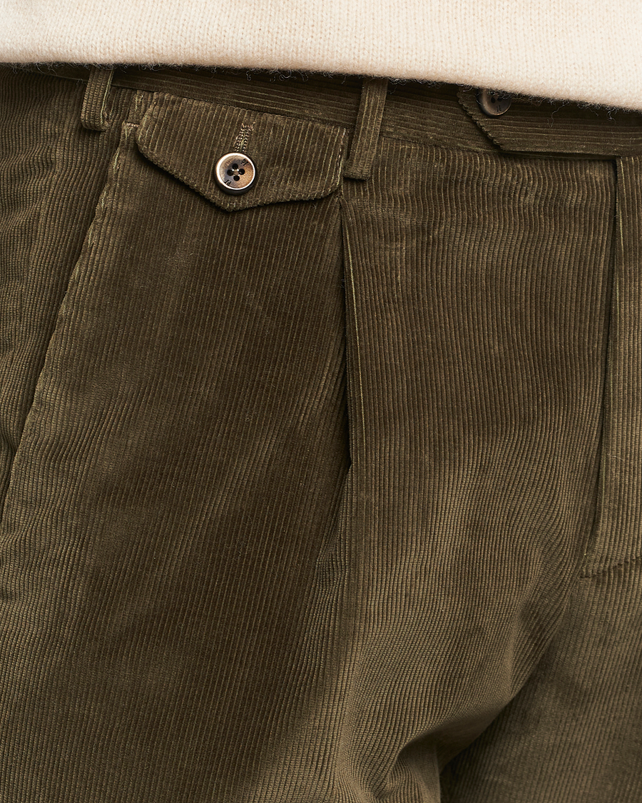 Herr | Byxor | PT01 | Slim Fit Corduroy Trousers Dark Green
