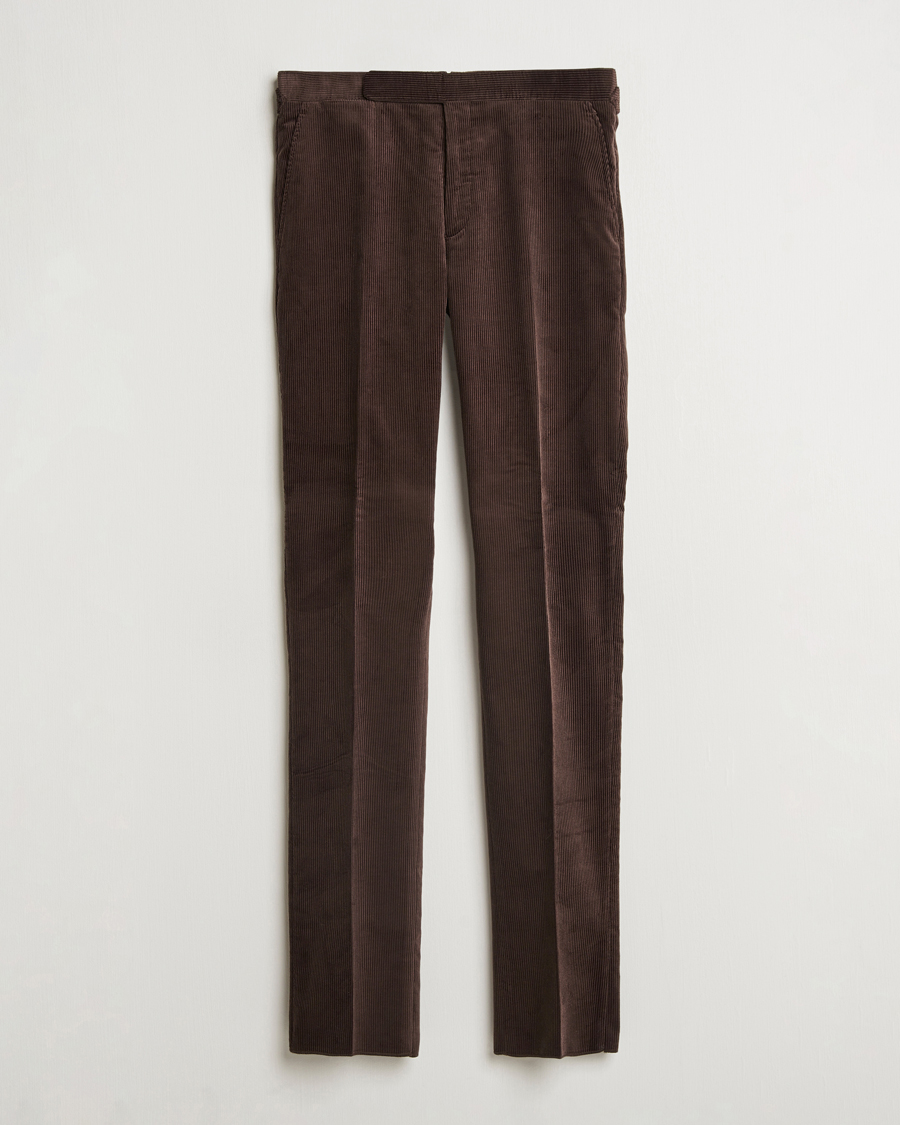Herr | Byxor | Ralph Lauren Purple Label | Wale Corduroy Trousers Brown
