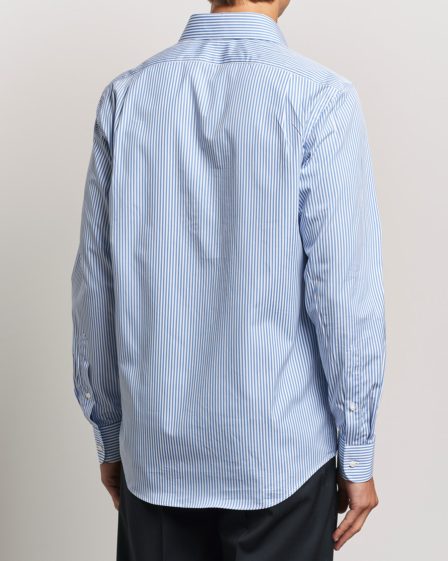 Herr | Skjortor | Ralph Lauren Purple Label | Pop Stripe Cotton Shirt Light Blue