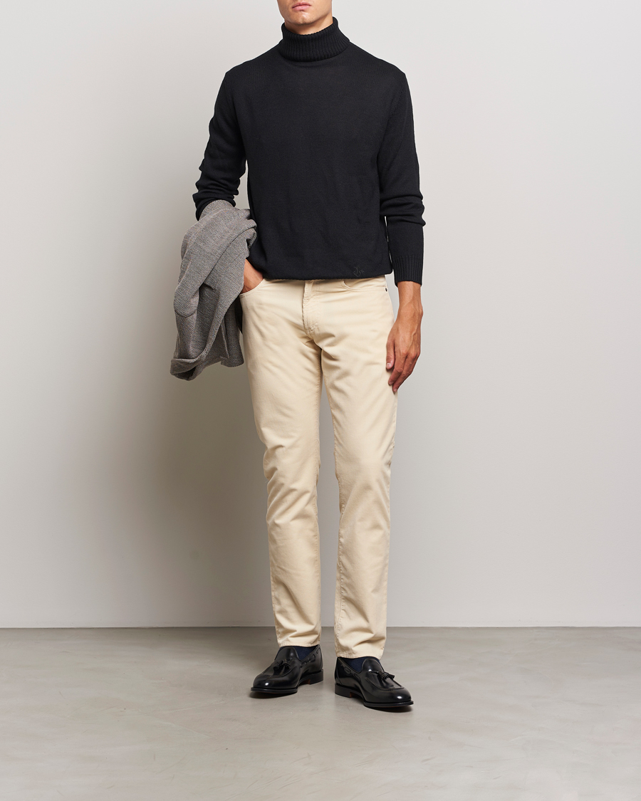 Herr | Byxor | Ralph Lauren Purple Label | Slim Fit 5-Pocket Corduroy Pants Cream