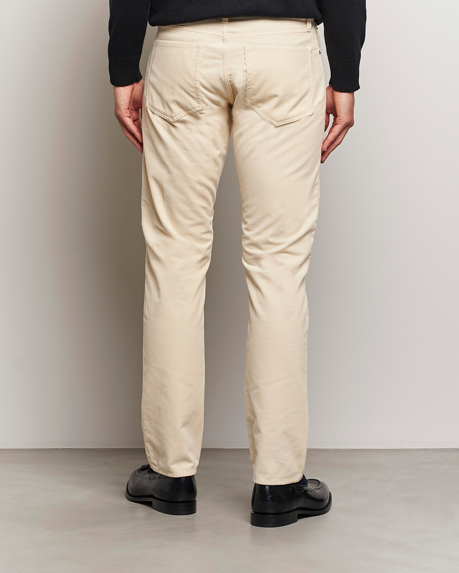 Herr | Byxor | Ralph Lauren Purple Label | Slim Fit 5-Pocket Corduroy Pants Cream
