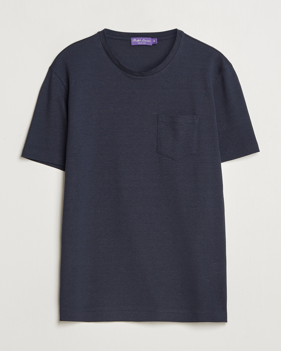 Herr | T-Shirts | Ralph Lauren Purple Label | Knitted Pocket T-Shirt Navy