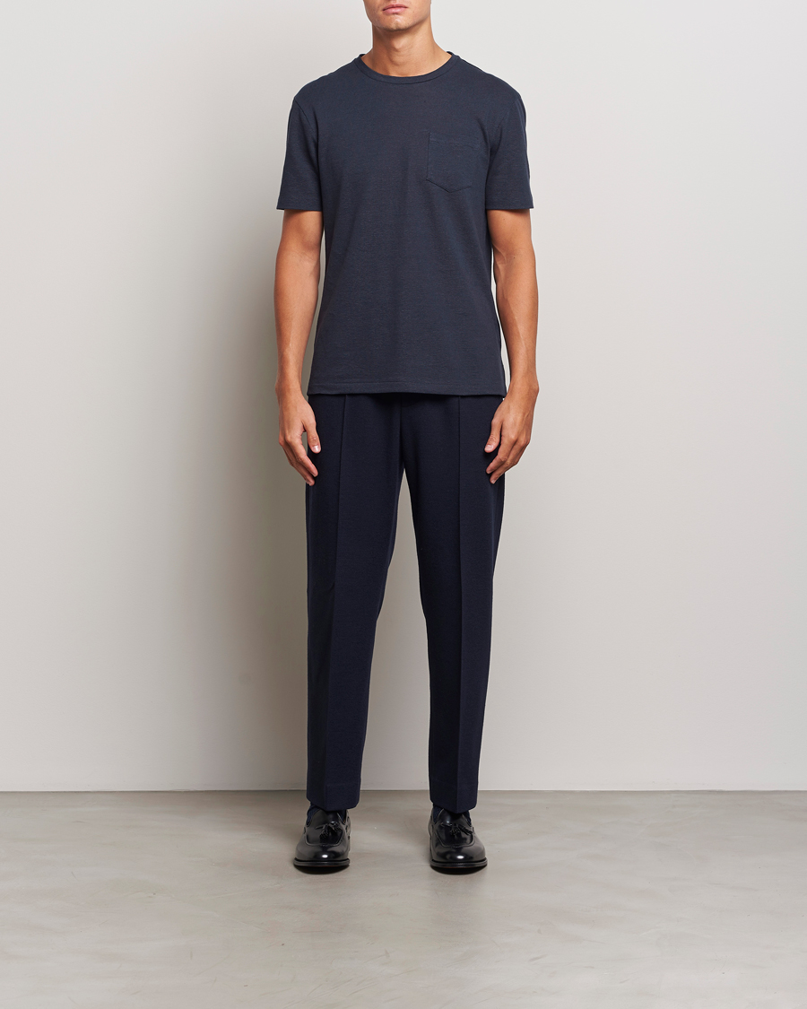 Herr | T-Shirts | Ralph Lauren Purple Label | Knitted Pocket T-Shirt Navy