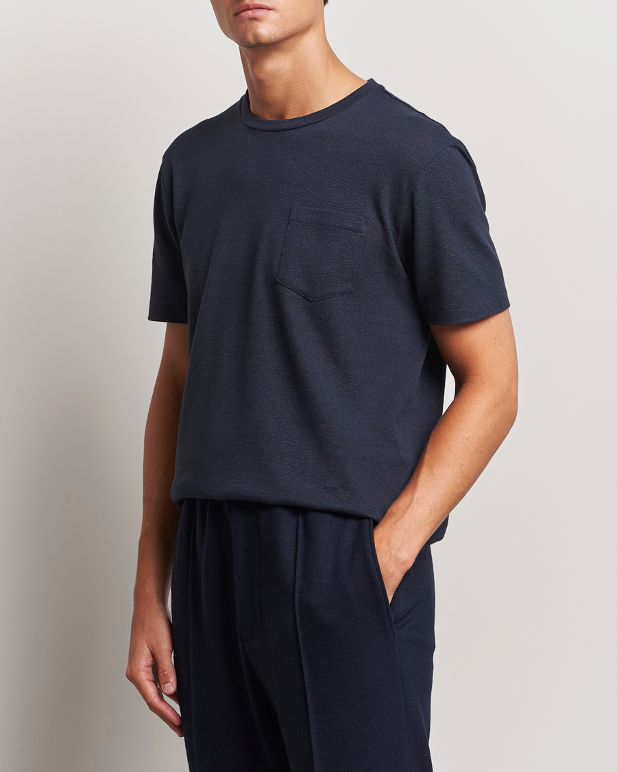Herr | T-Shirts | Ralph Lauren Purple Label | Knitted Pocket T-Shirt Navy