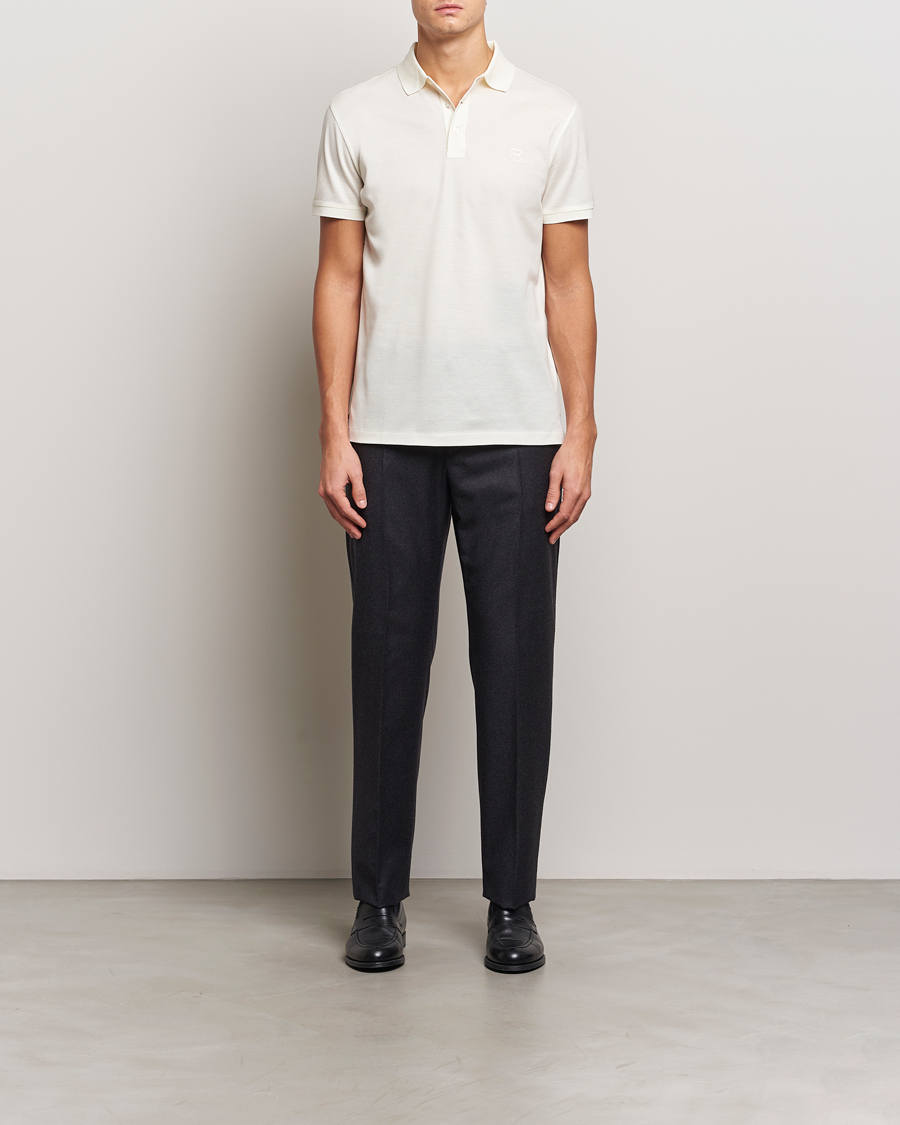 Herr | Pikéer | Ralph Lauren Purple Label | Monogram Logo Polo Off White