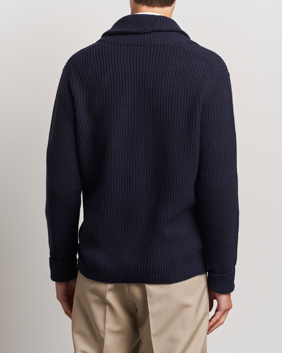 Herr | Tröjor | Ralph Lauren Purple Label | Cashmere Shawl Cardigan Navy