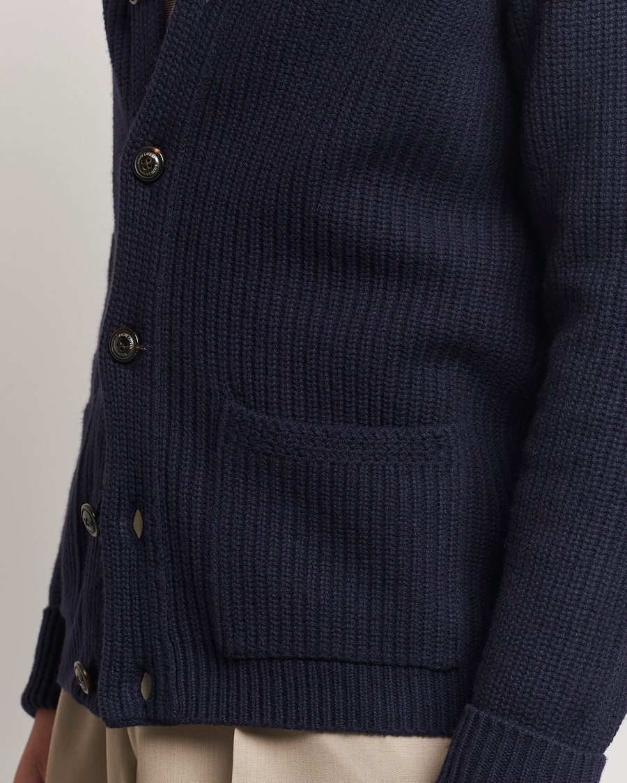 Herr | Tröjor | Ralph Lauren Purple Label | Cashmere Shawl Cardigan Navy
