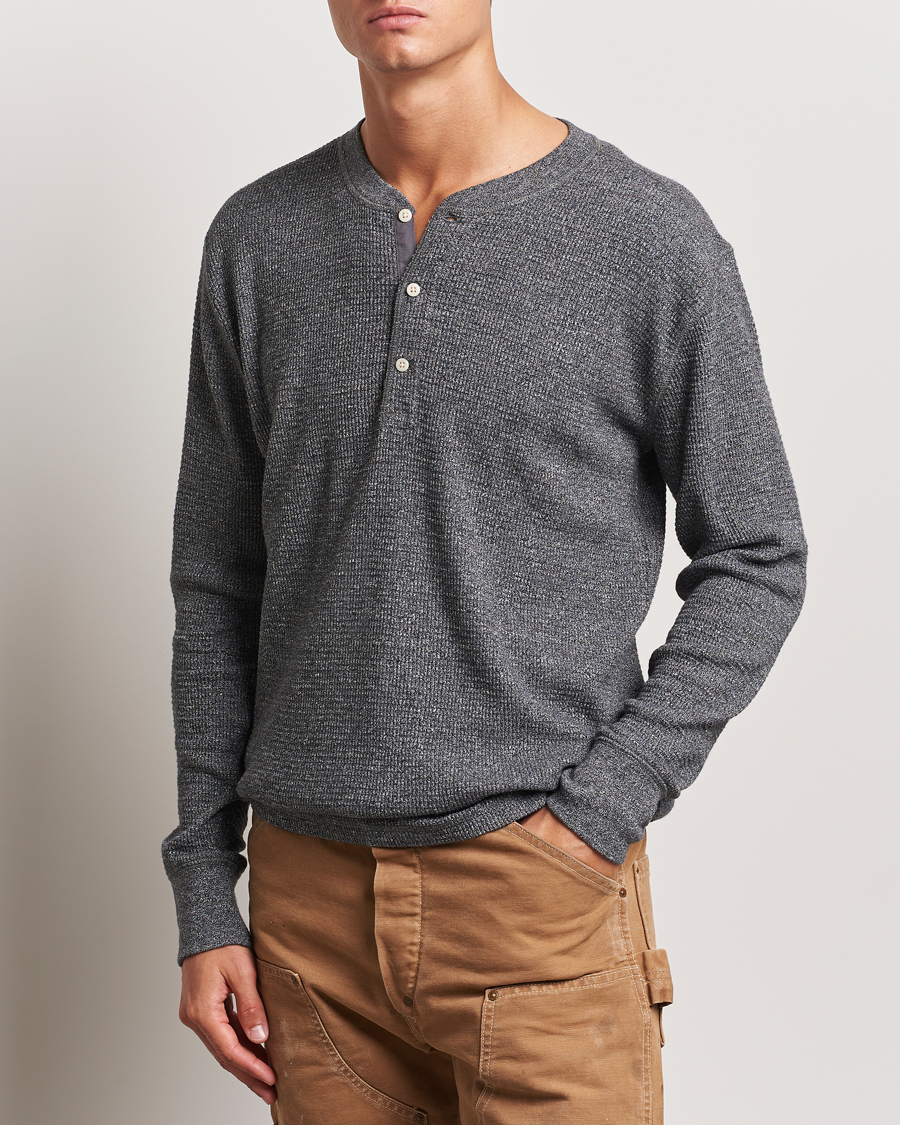 Herr | Tröjor | RRL | Long Sleeve Henley Charcoal Heather