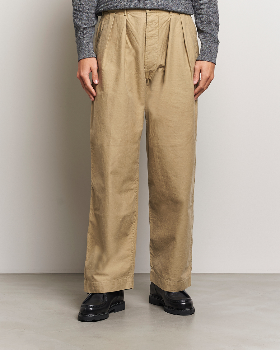 Herr | Byxor | RRL | Hawkes Pleated Chinos Khaki