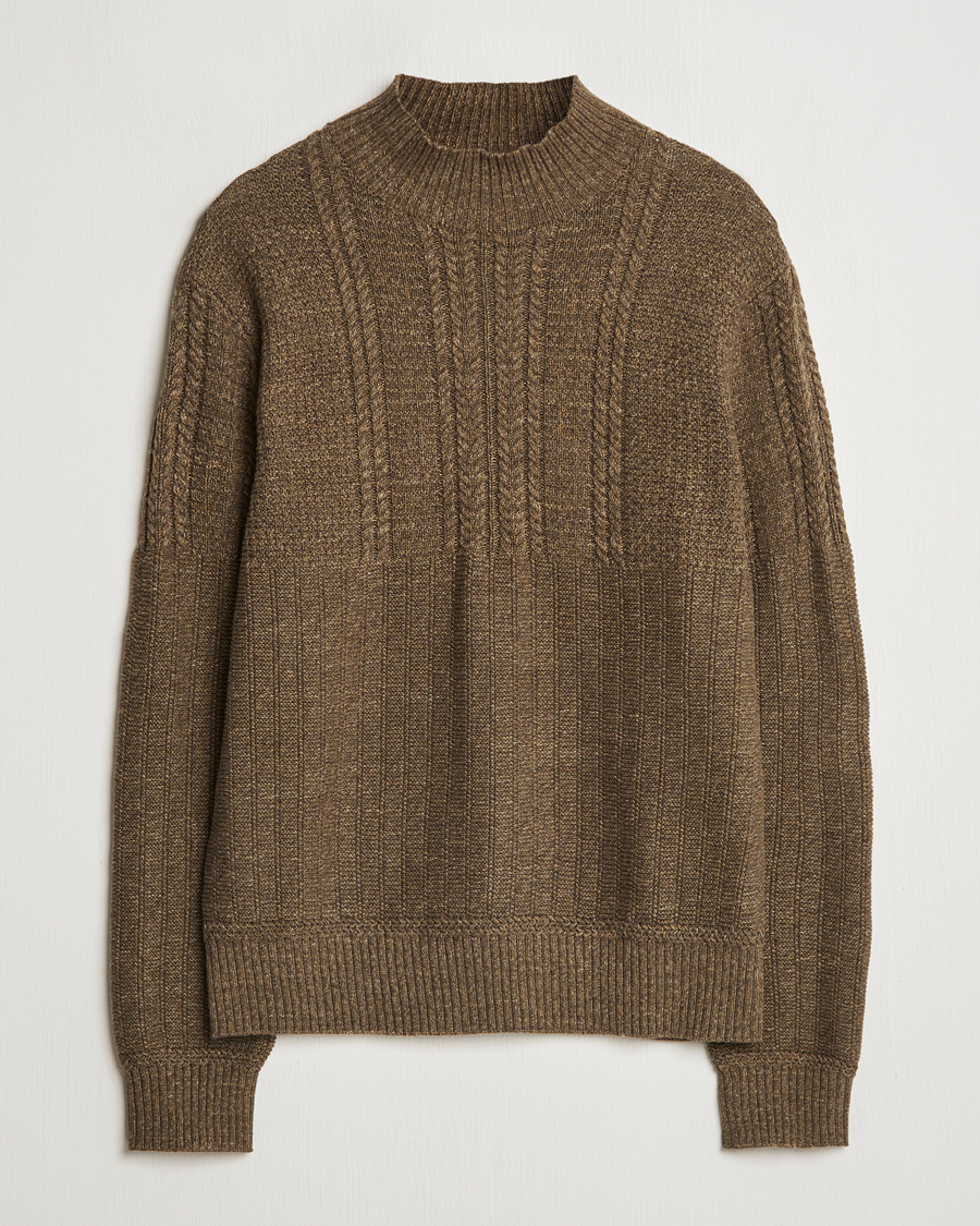 Herr | Tröjor | RRL | Mock Neck Pullover Olive Heather