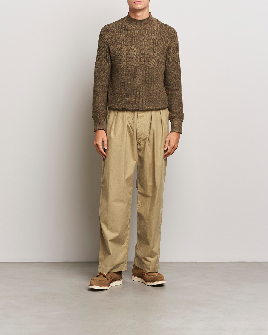 Herr | Tröjor | RRL | Mock Neck Pullover Olive Heather