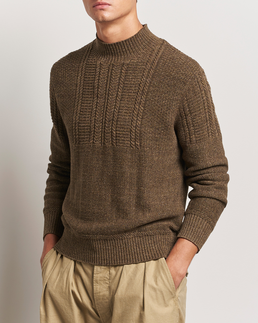 Herr | Tröjor | RRL | Mock Neck Pullover Olive Heather