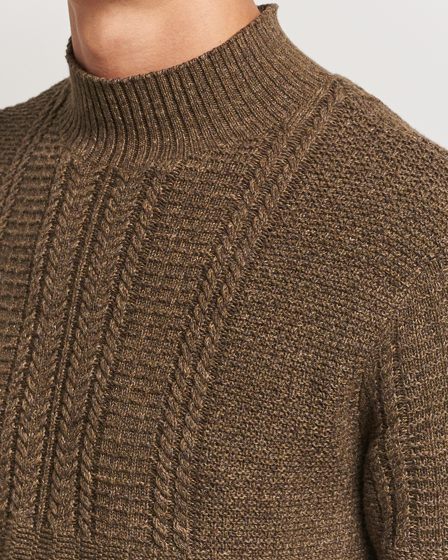 Herr | Tröjor | RRL | Mock Neck Pullover Olive Heather