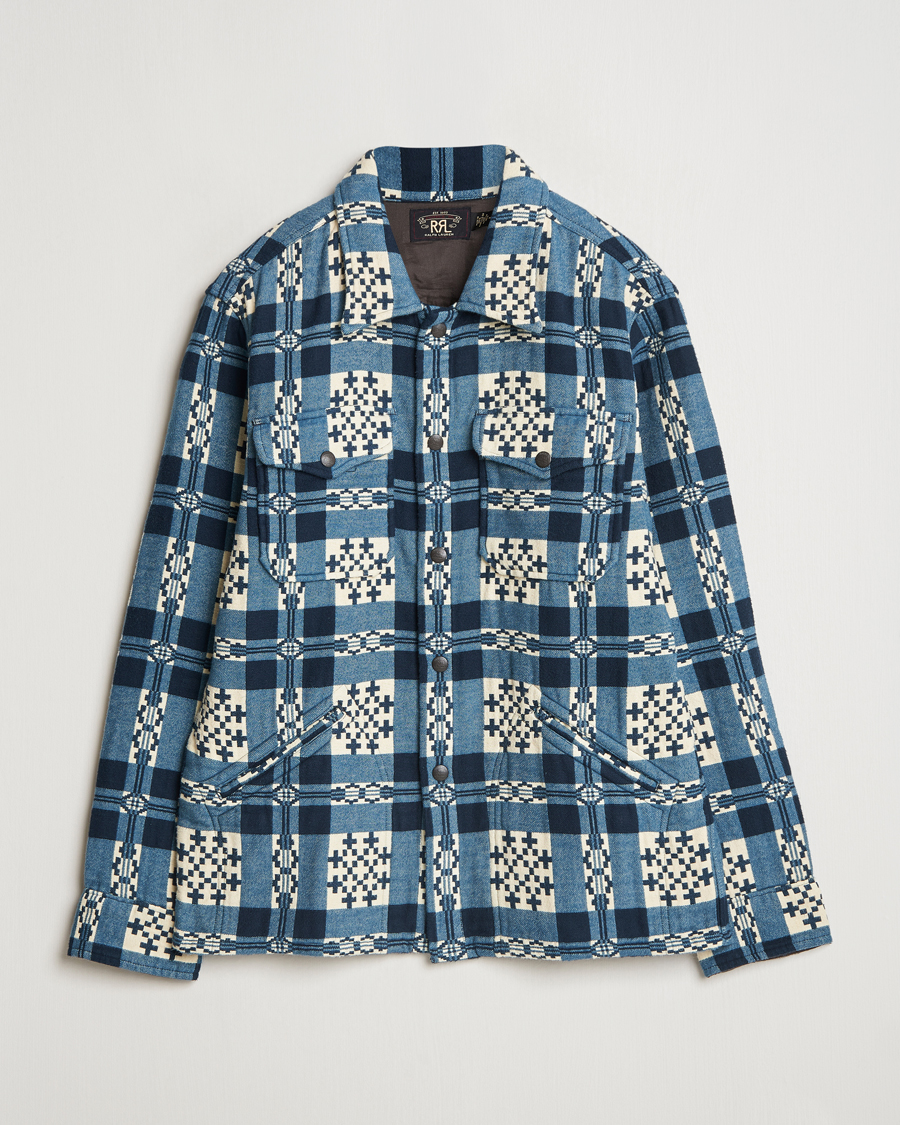 Herr | Skjortor | RRL | Brown Bear Plaid Shirt Cream/Navy