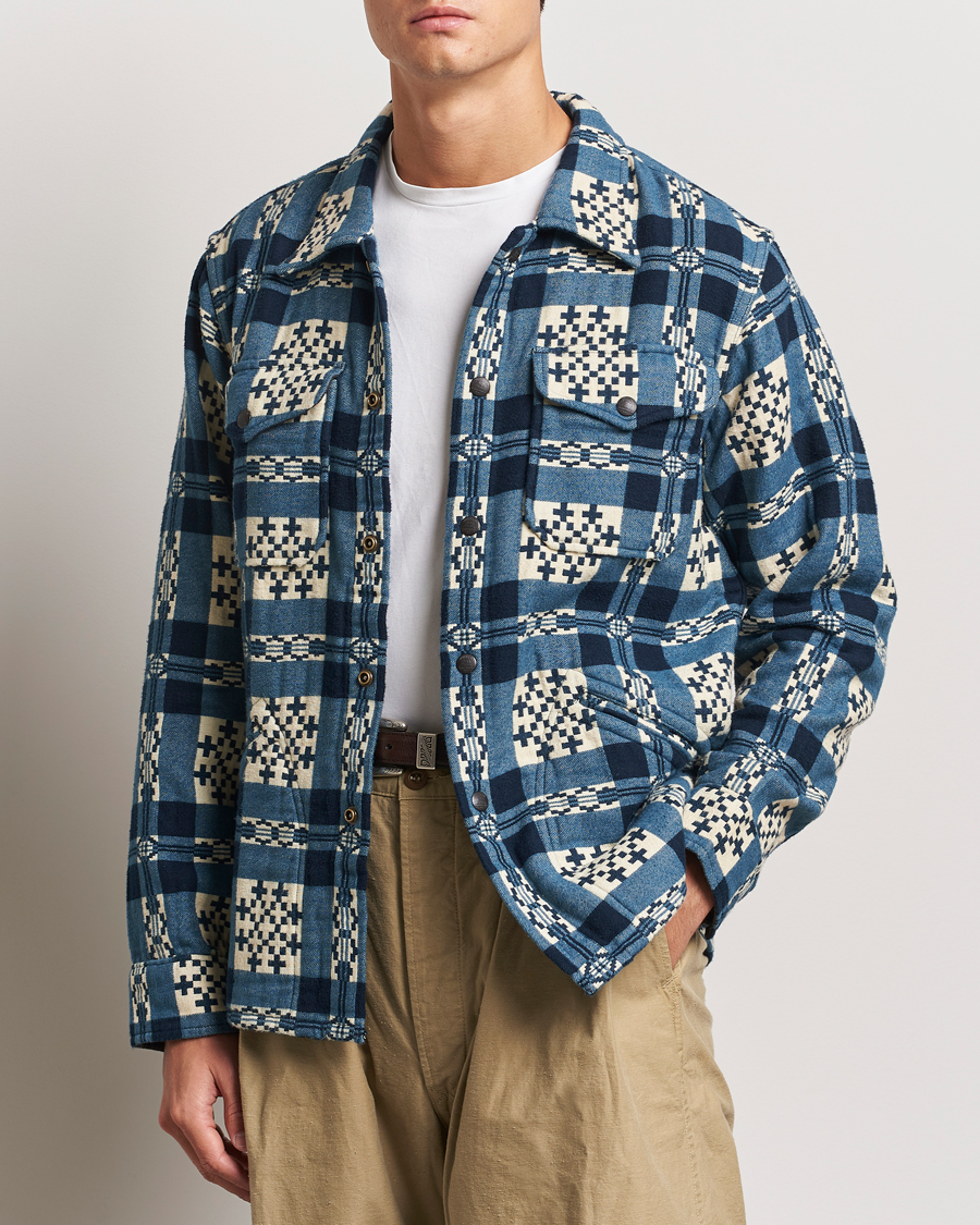 Herr | Skjortor | RRL | Brown Bear Plaid Shirt Cream/Navy