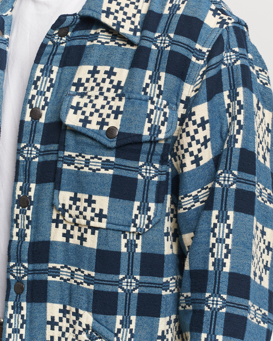 Herr | Skjortor | RRL | Brown Bear Plaid Shirt Cream/Navy