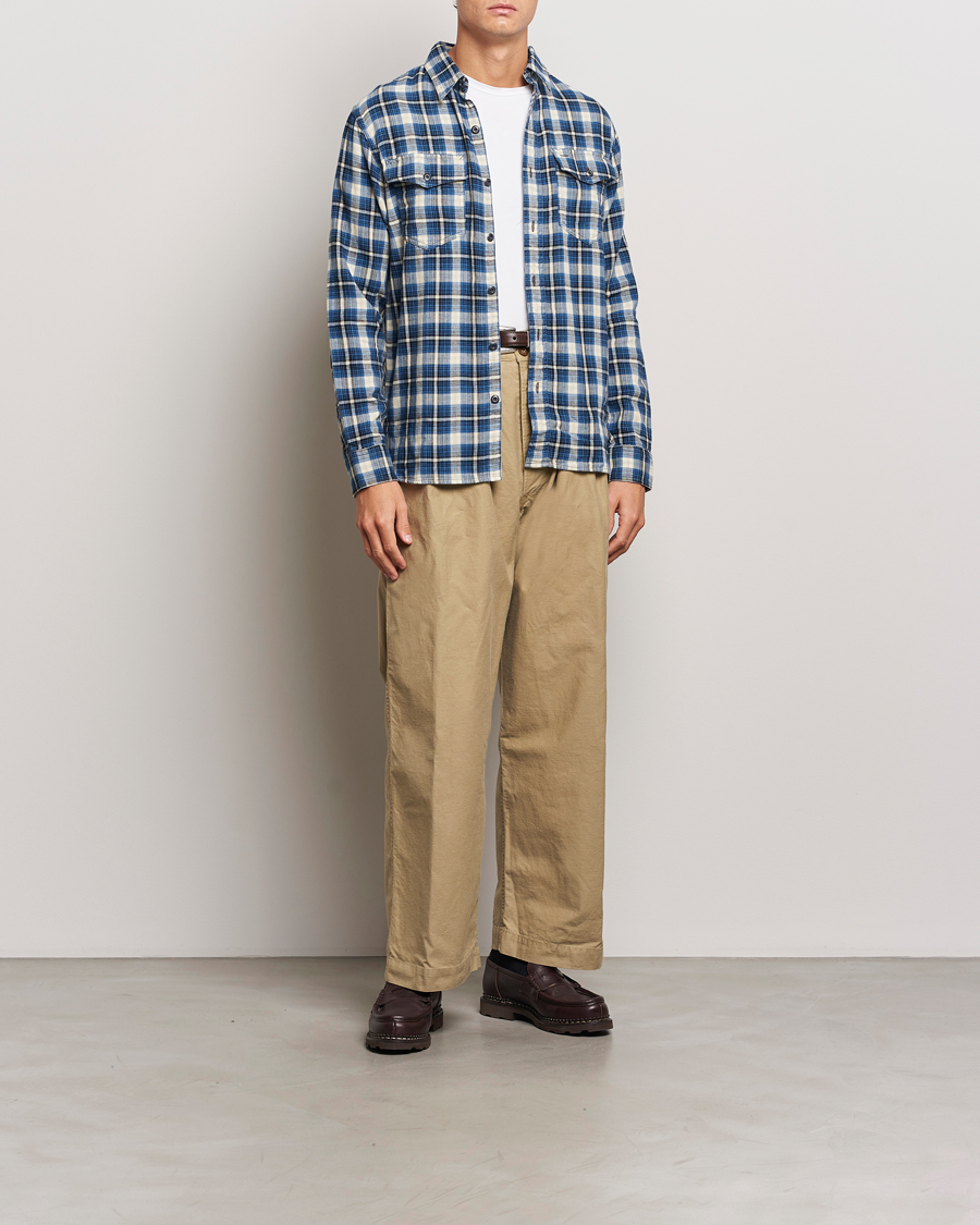 Herr | Skjortor | RRL | Herc Flannel Shirt Blue Check