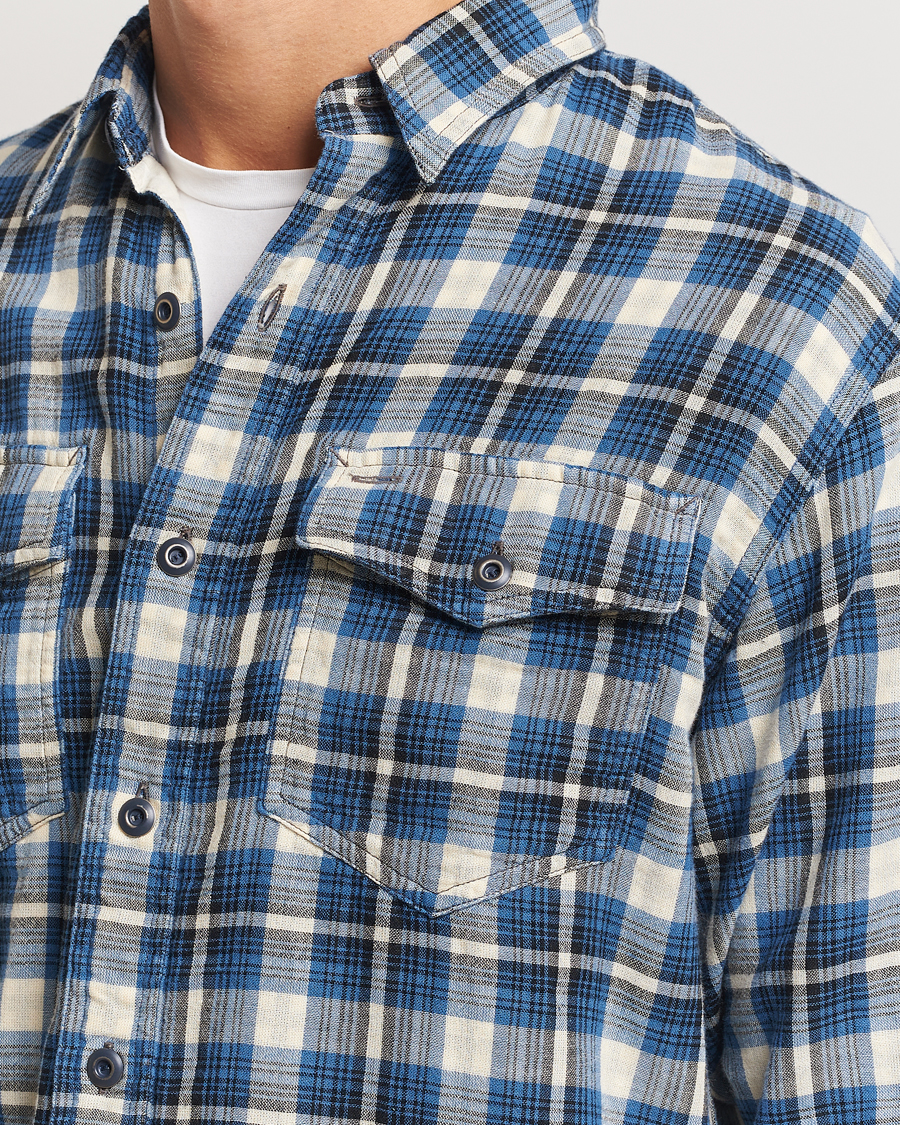 Herr | Skjortor | RRL | Herc Flannel Shirt Blue Check