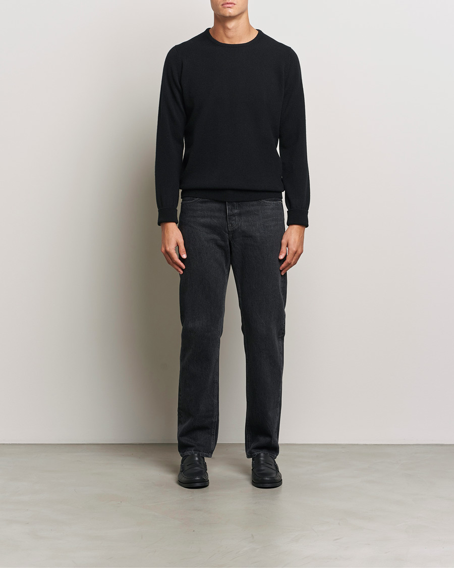 Herr | Tröjor | William Lockie | Rob Lambswool Crewneck Black