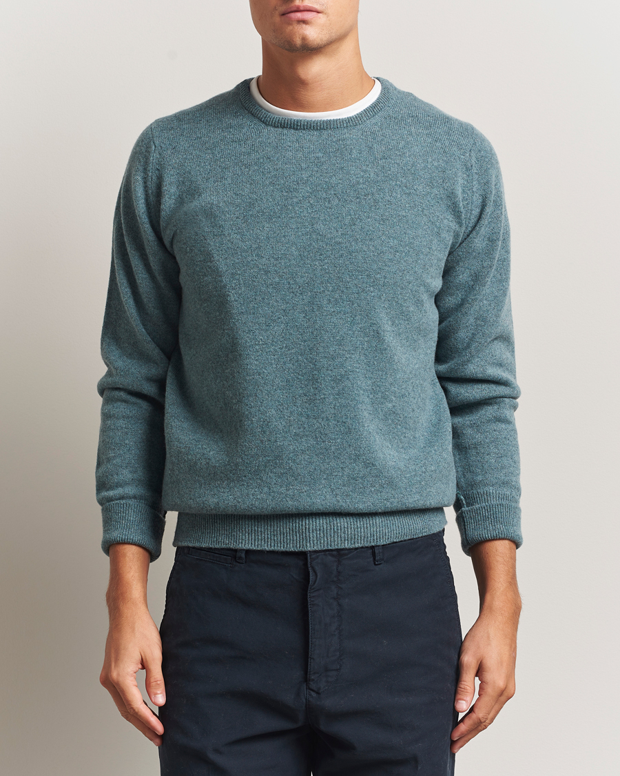 Herr | Tröjor | William Lockie | Rob Lambswool Crewneck Caspian