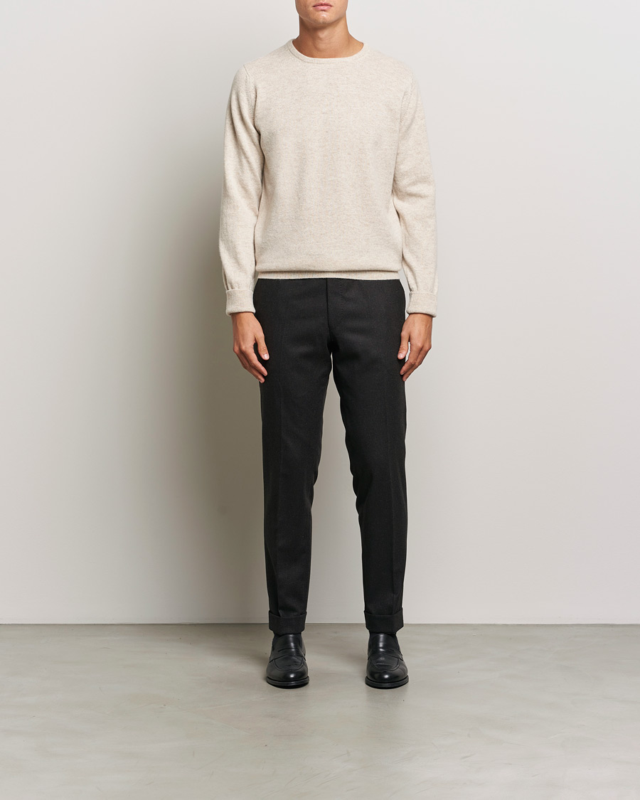 Herr | Tröjor | William Lockie | Rob Lambswool Crewneck Linen