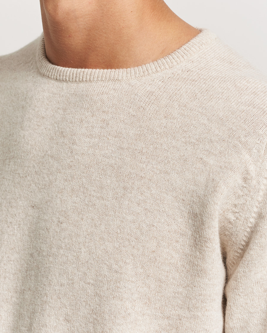 Herr | Tröjor | William Lockie | Rob Lambswool Crewneck Linen