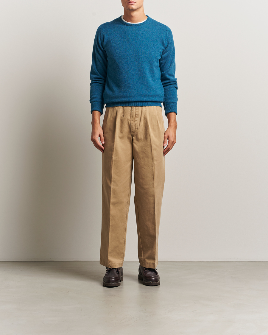 Herr | Tröjor | William Lockie | Rob Lambswool Crewneck Mallard
