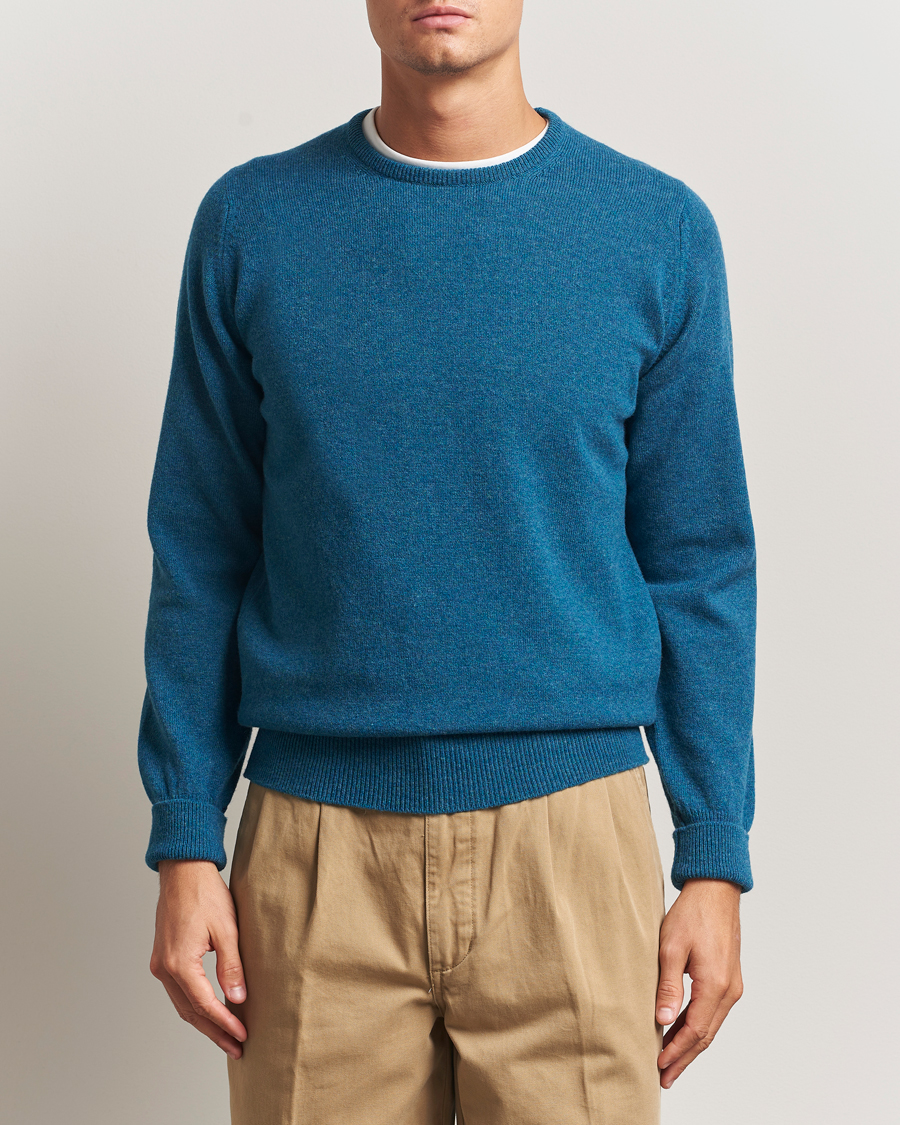 Herr | Tröjor | William Lockie | Rob Lambswool Crewneck Mallard