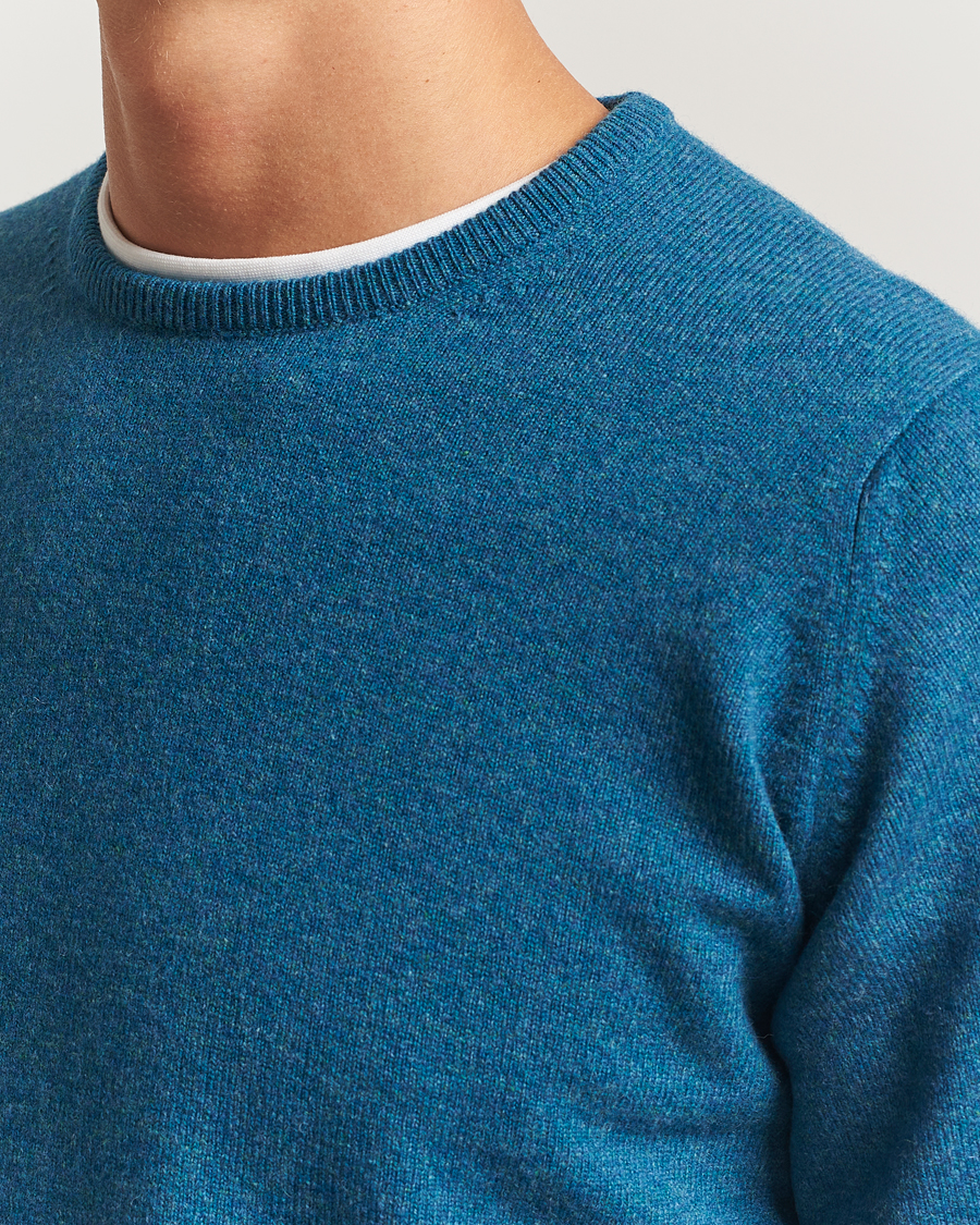 Herr | Tröjor | William Lockie | Rob Lambswool Crewneck Mallard