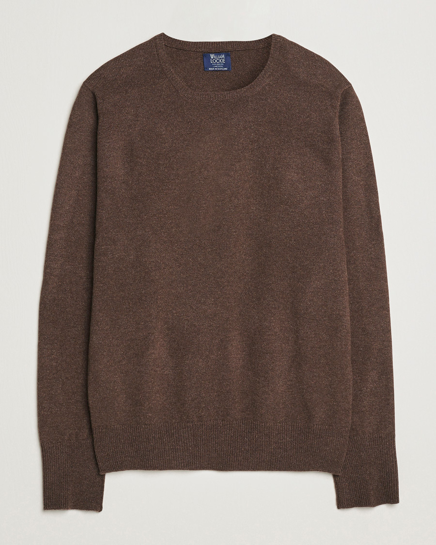 Herr | Tröjor | William Lockie | Rob Lambswool Crewneck Mocha