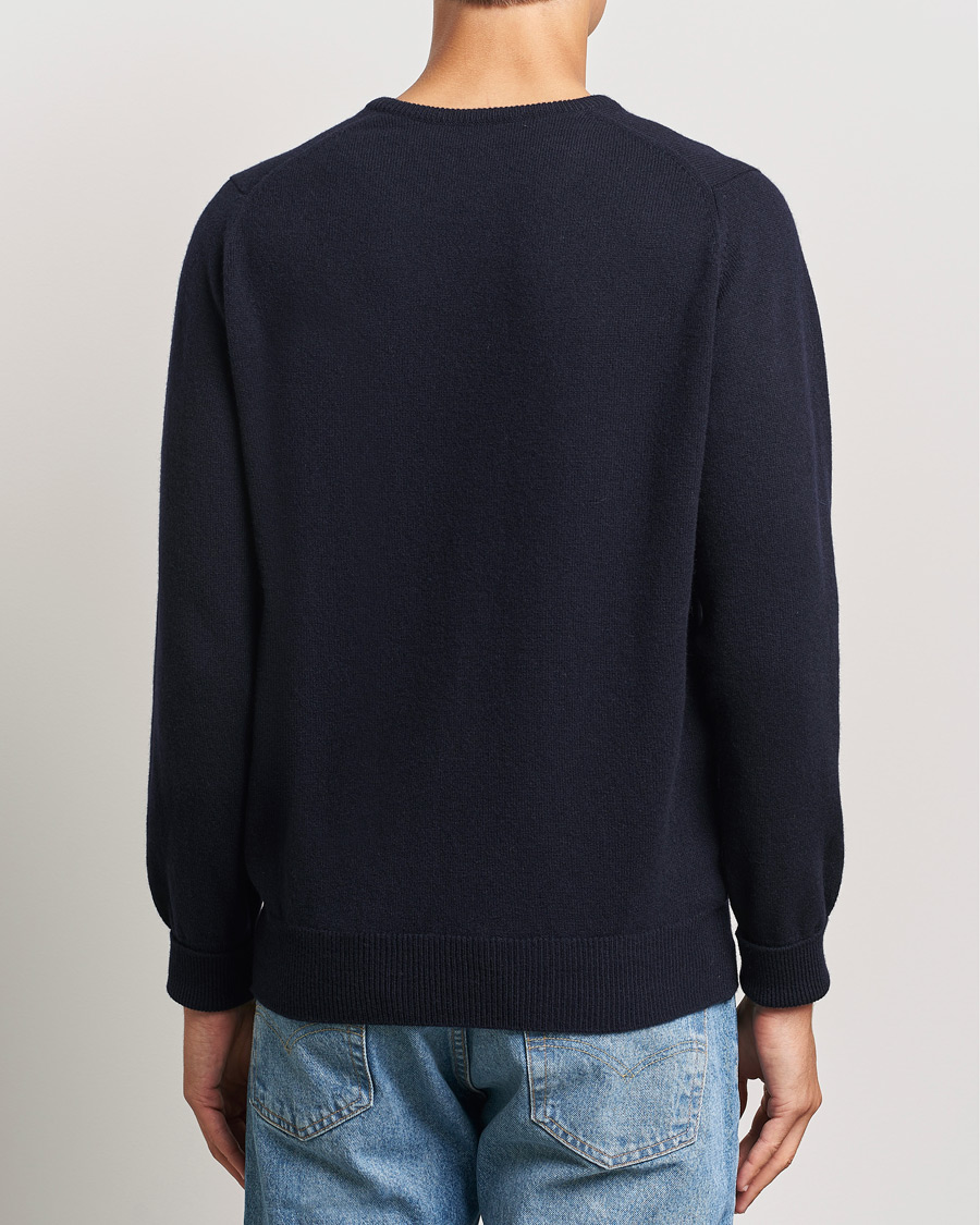 Herr | Tröjor | William Lockie | Rob Lambswool Crewneck Navy