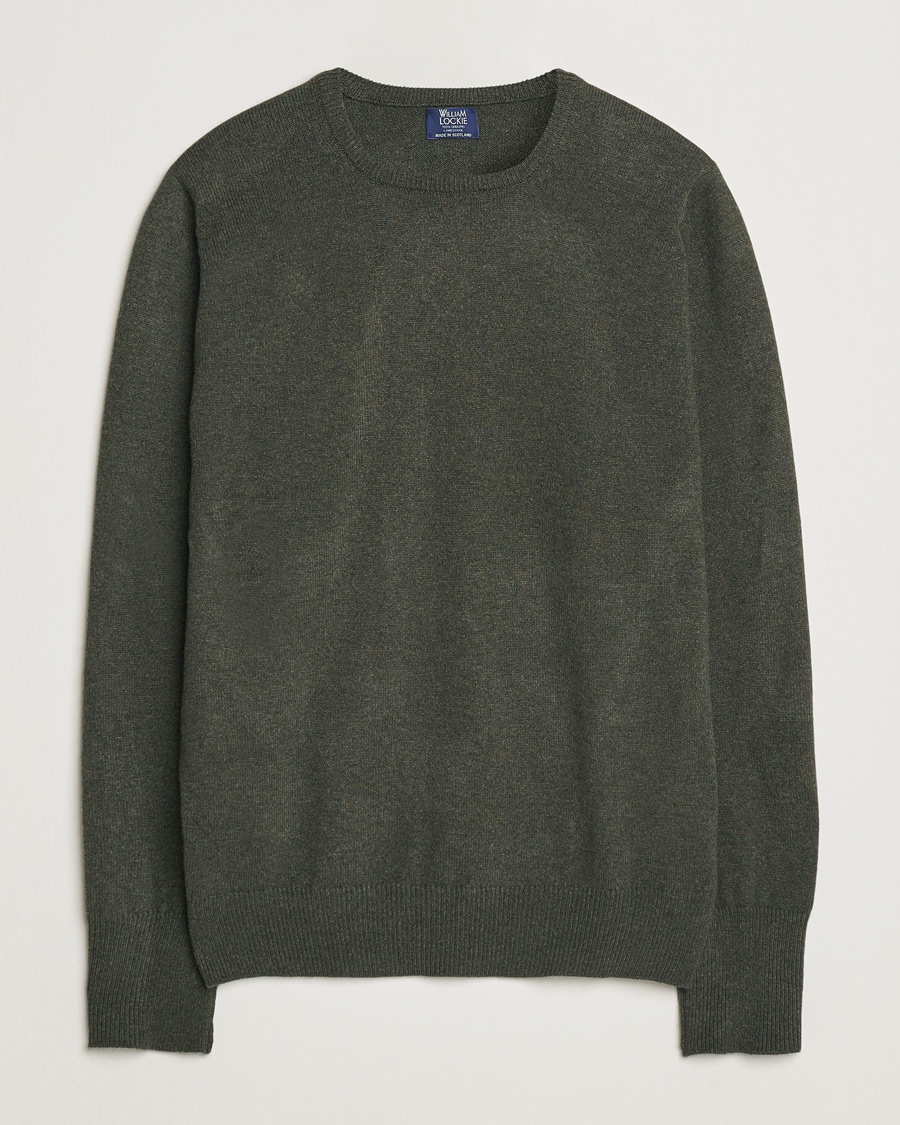 Herr | Tröjor | William Lockie | Rob Lambswool Crewneck Seaweed