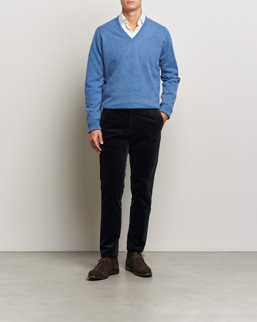 Herr | Tröjor | William Lockie | Rob Lambswool V-Neck Clyde