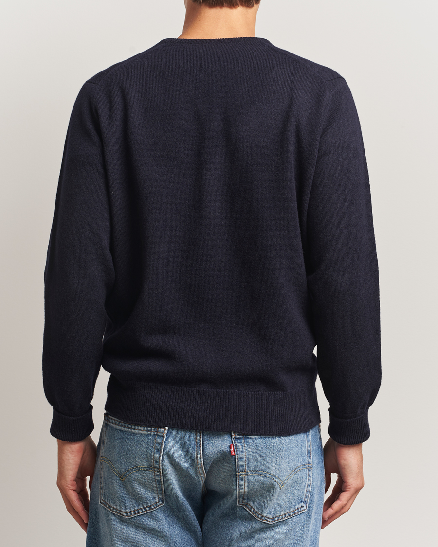 Herr | Tröjor | William Lockie | Rob Lambswool V-Neck Navy