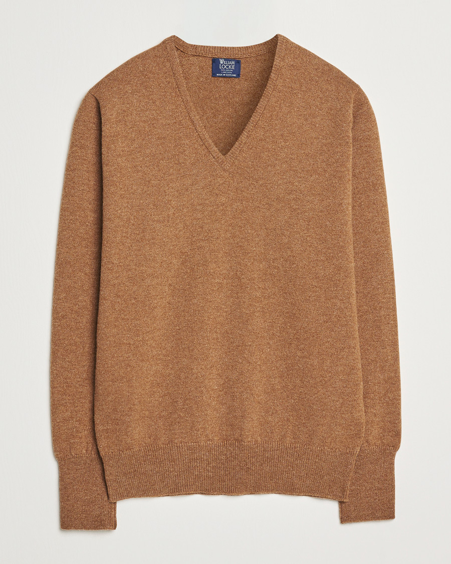 Herr | Tröjor | William Lockie | Rob Lambswool V-Neck Savannah