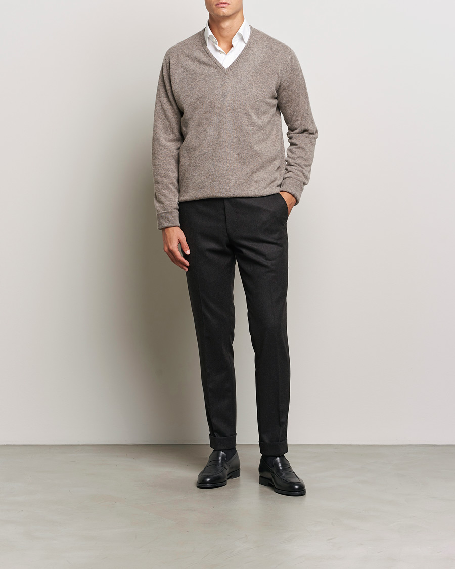 Herr | Tröjor | William Lockie | Rob Lambswool V-Neck Vole