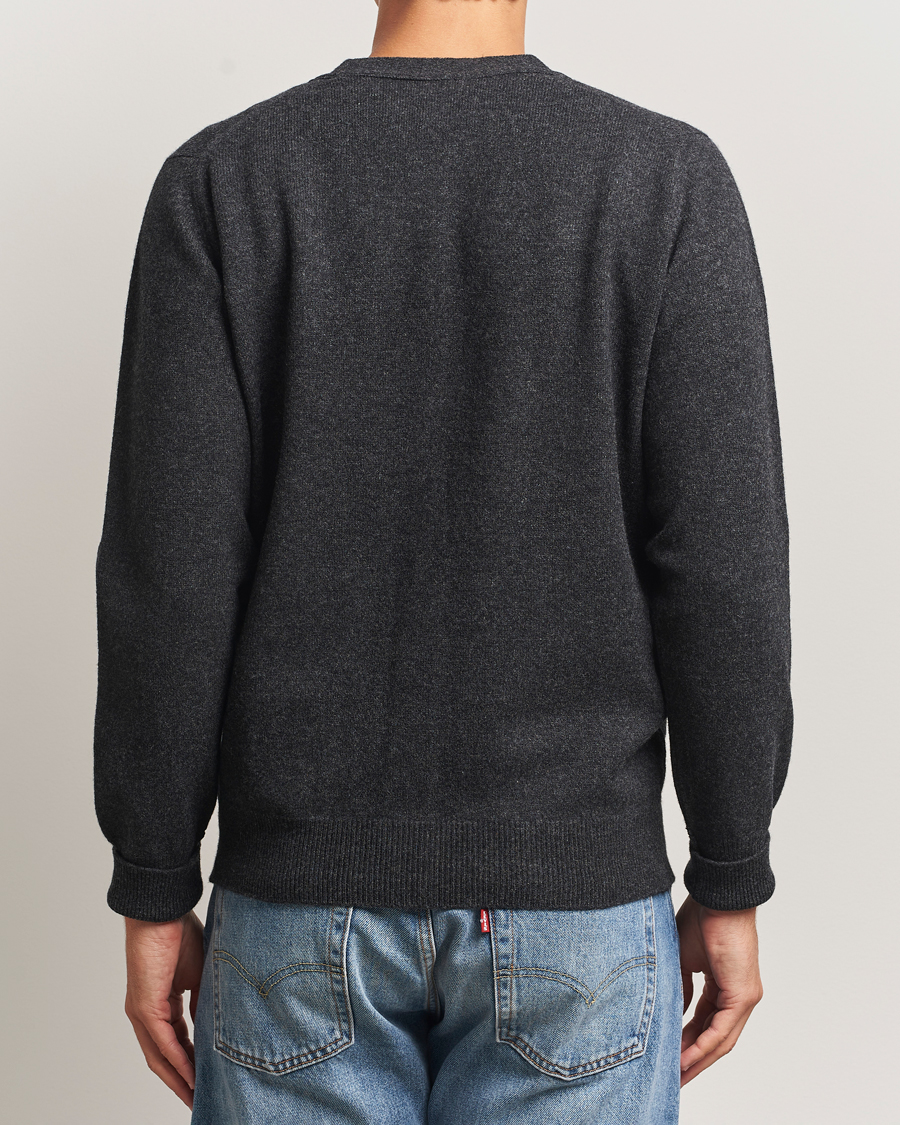Herr | Tröjor | William Lockie | Rob Lambswool Cardigan Charcoal