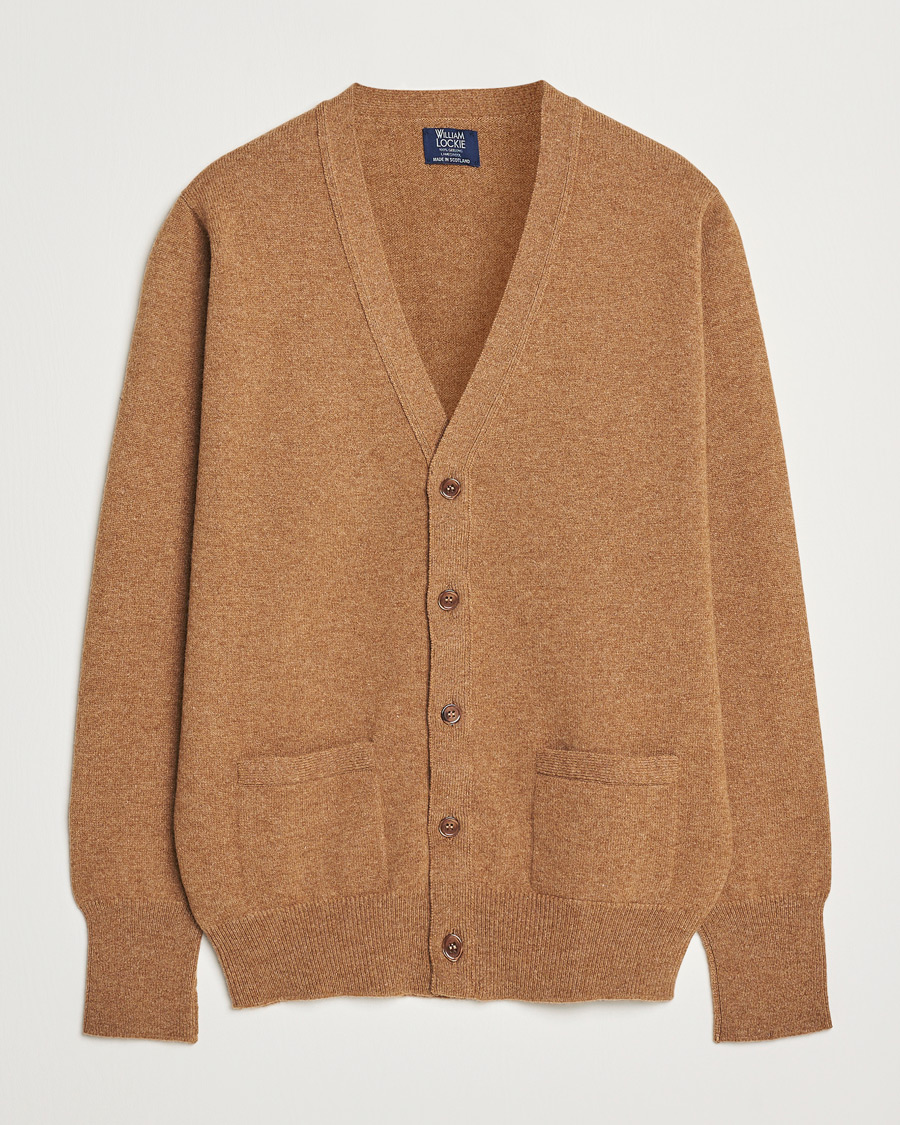 Herr | Tröjor | William Lockie | Rob Lambswool Cardigan Driftwood