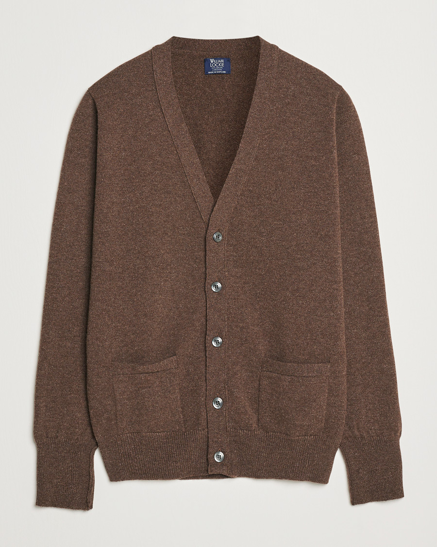 Herr | Tröjor | William Lockie | Rob Lambswool Cardigan Mocha