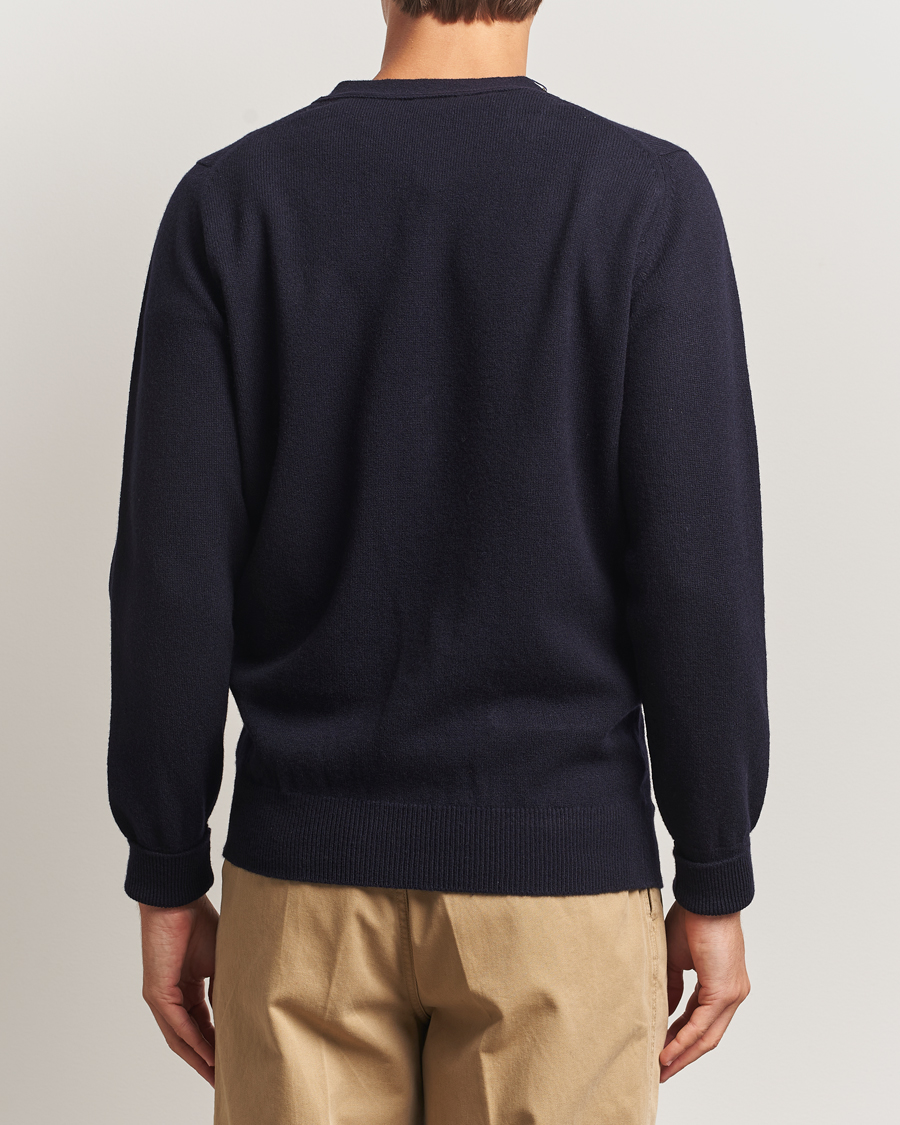 Herr | Tröjor | William Lockie | Rob Lambswool Cardigan Navy