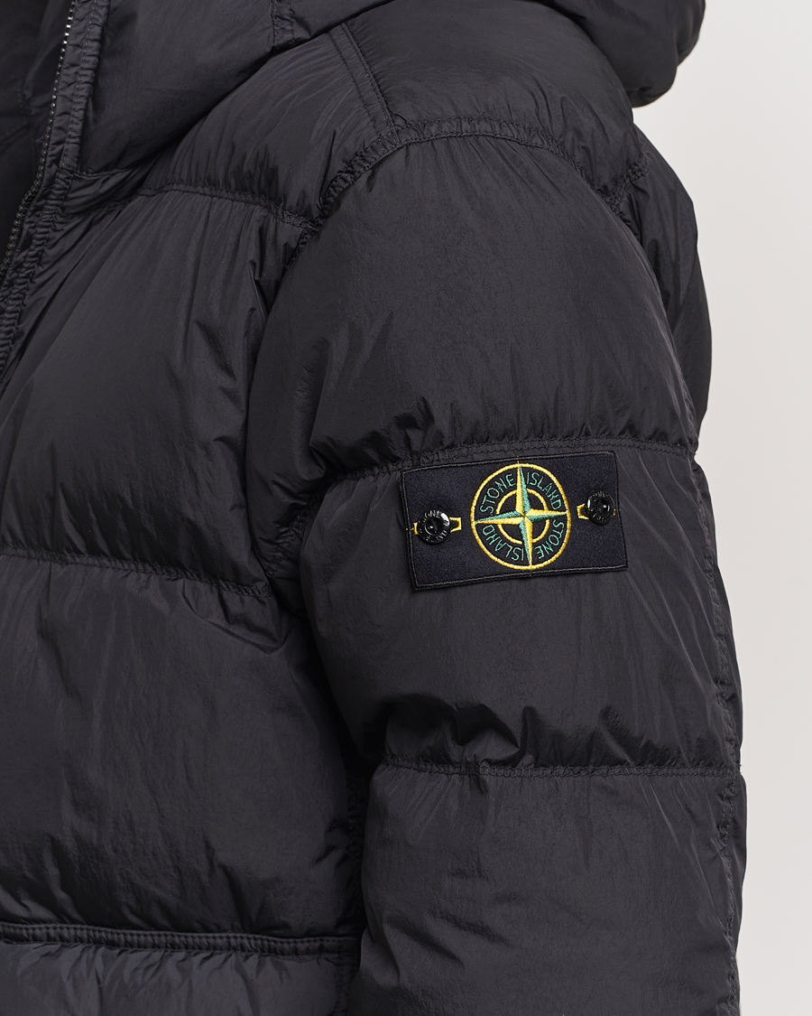 Herr | Jackor | Stone Island | Garment Dyed Recycled Nylon Down Hooded Jacket Black