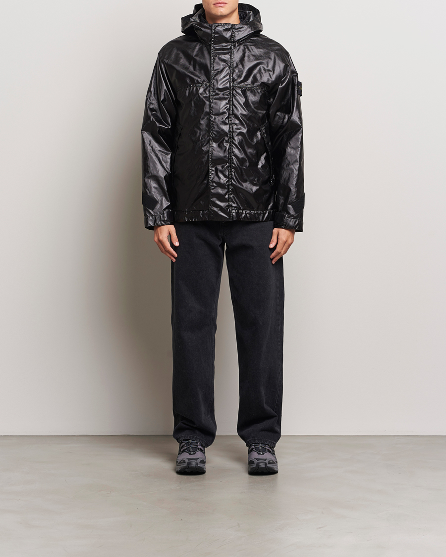 Herr | Jackor | Stone Island | Glass Cover-TC Garment Dyed Detach Vest Jacket Black