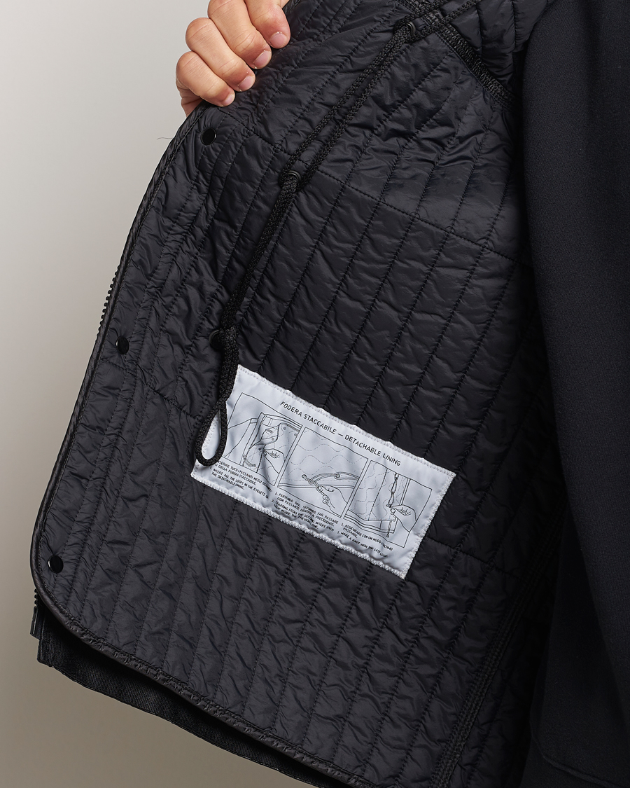 Herr | Jackor | Stone Island | Glass Cover-TC Garment Dyed Detach Vest Jacket Black